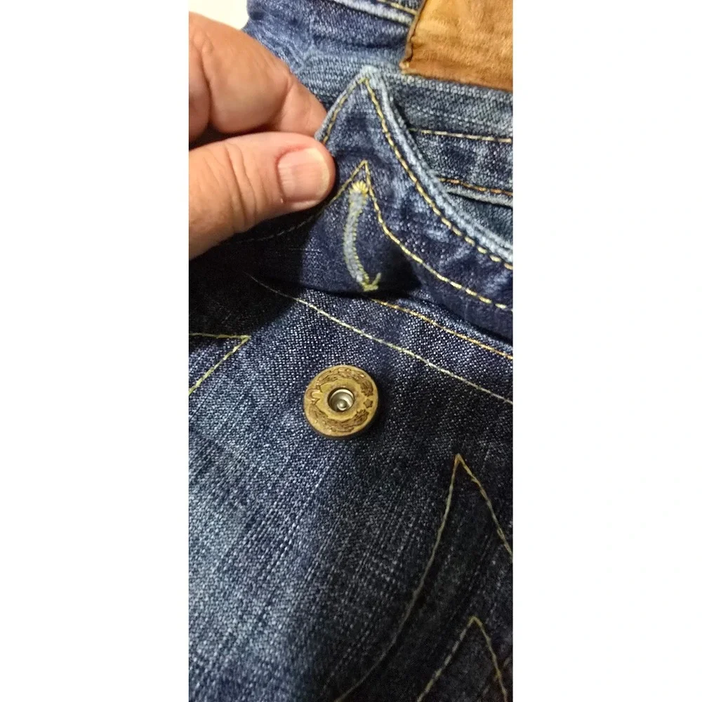 True Religion Mens Straight Leg Jeans Blue Medium Wash Made in USA Size 36